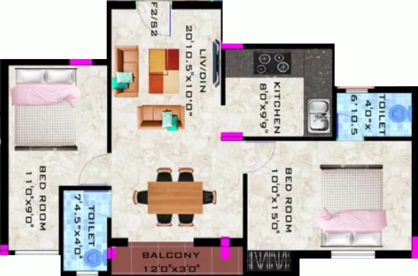 2 BHK Flat in Raayan Akshayam in Madipakkam, Chennai - Image 907999