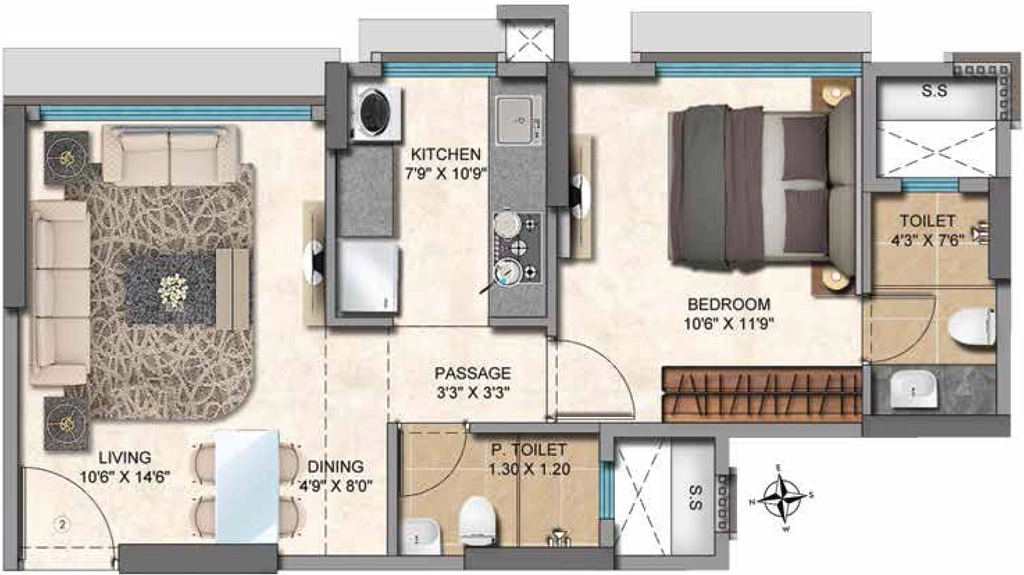 1 BHK Flat in Ashapura The Legend in Mulund East, Mumbai - Image 908299