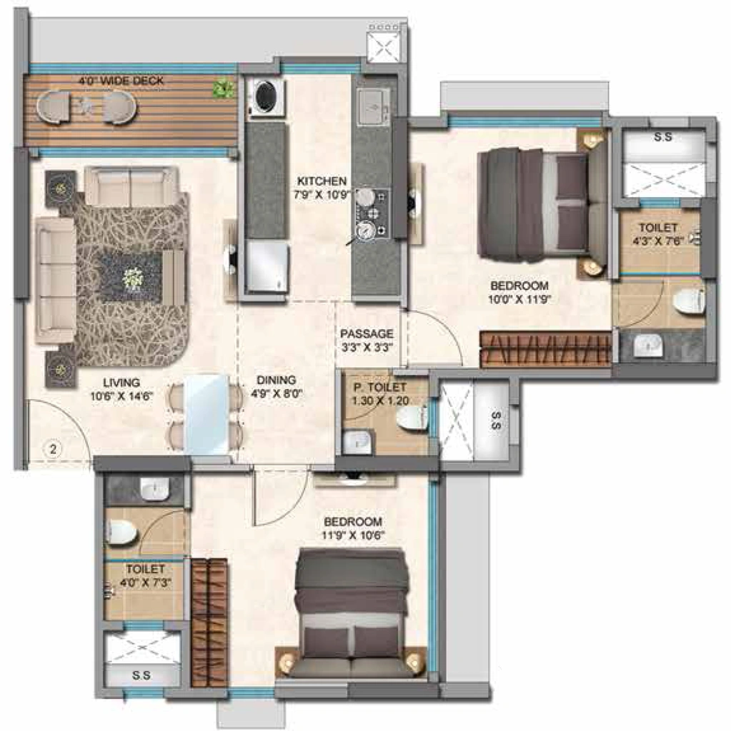 2 BHK Flat in Ashapura The Legend in Mulund East, Mumbai - Image 908300