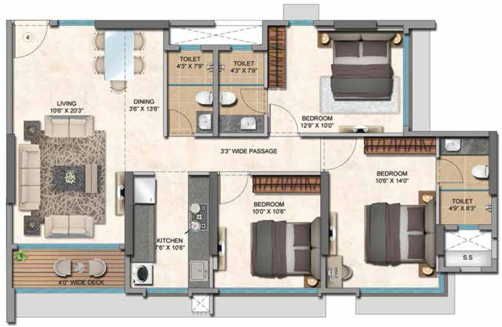 3 BHK Flat in Ashapura The Legend in Mulund East, Mumbai - Image 908301