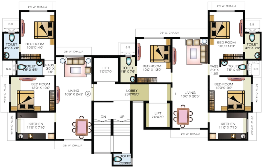 Floor Plan of Yug The Pinnacle in Mulund West, Mumbai - Image 381431