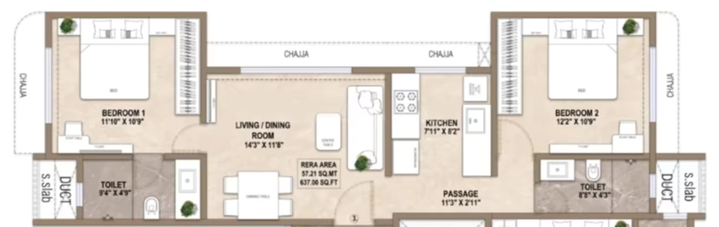 2 BHK Flat in HK Aaradhya Tower in Mulund West, Mumbai - Image 908529