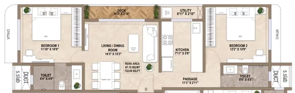 2 BHK Flat in HK Aaradhya Tower in Mulund West, Mumbai - Image 908530
