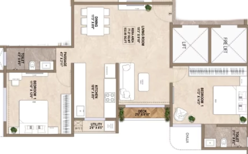 2 BHK Flat in HK Aaradhya Tower in Mulund West, Mumbai - Image 908531