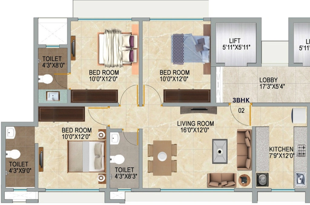 3 BHK Flat in Shivcorp Guru Ashish in Mulund East, Mumbai - Image 908669