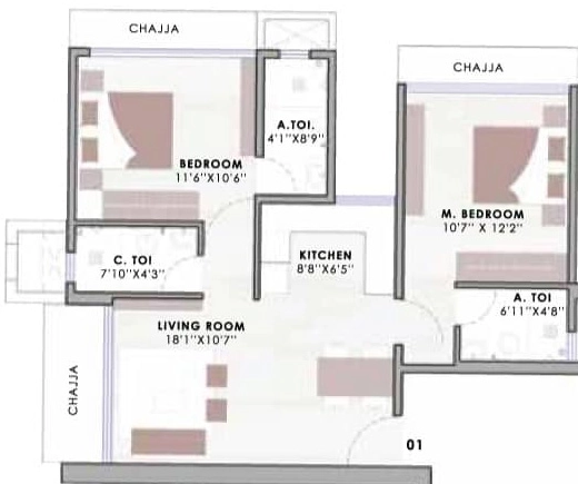 2 BHK Flat in Morarji Gala Avenue in Mulund West, Mumbai - Image 908833