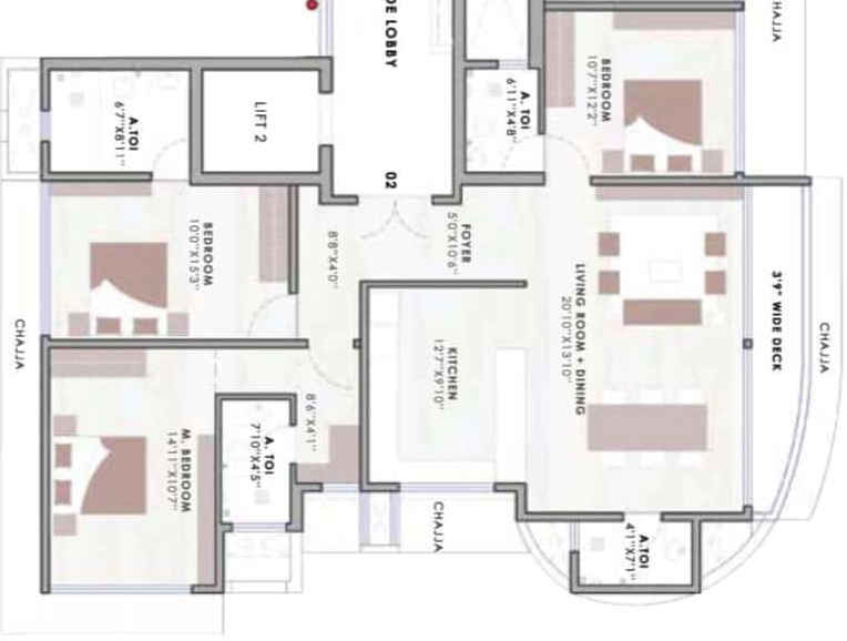 3 BHK Flat in Morarji Gala Avenue in Mulund West, Mumbai - Image 908835