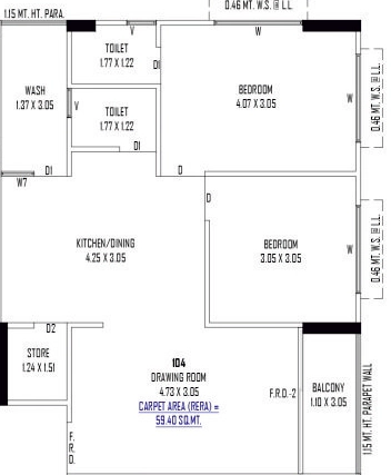 2 BHK Flat in Maruti Gokul Palace in Hanspura, Ahmedabad - Image 908173