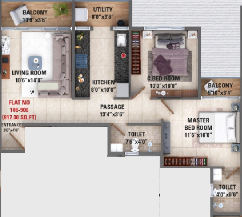 2 BHK Flat in Prabhavi Shilp Meridian in Jail Road, Nashik - Image 908182