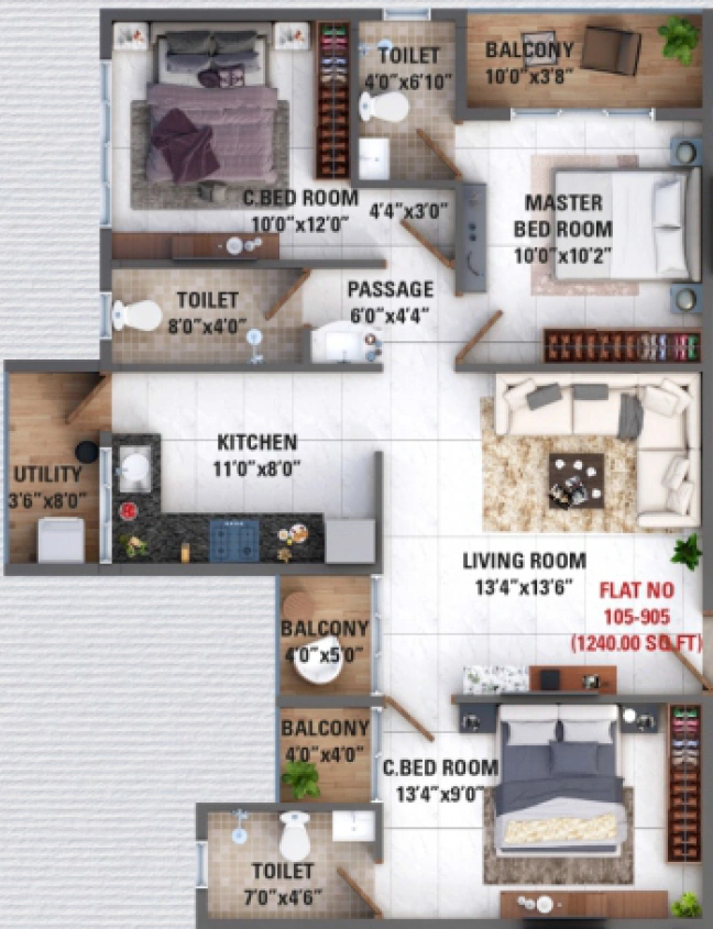 3 BHK Flat in Prabhavi Shilp Meridian in Jail Road, Nashik - Image 908183