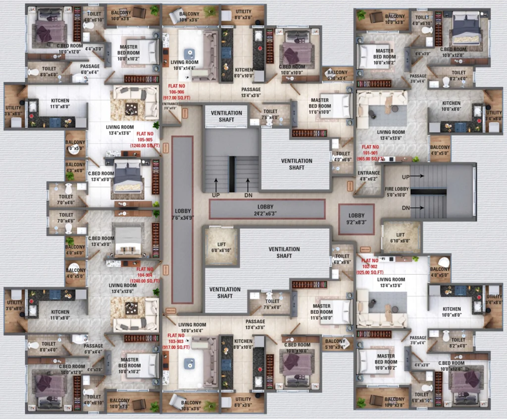 Floor Plan of Prabhavi Shilp Meridian in Jail Road, Nashik - Image 380353