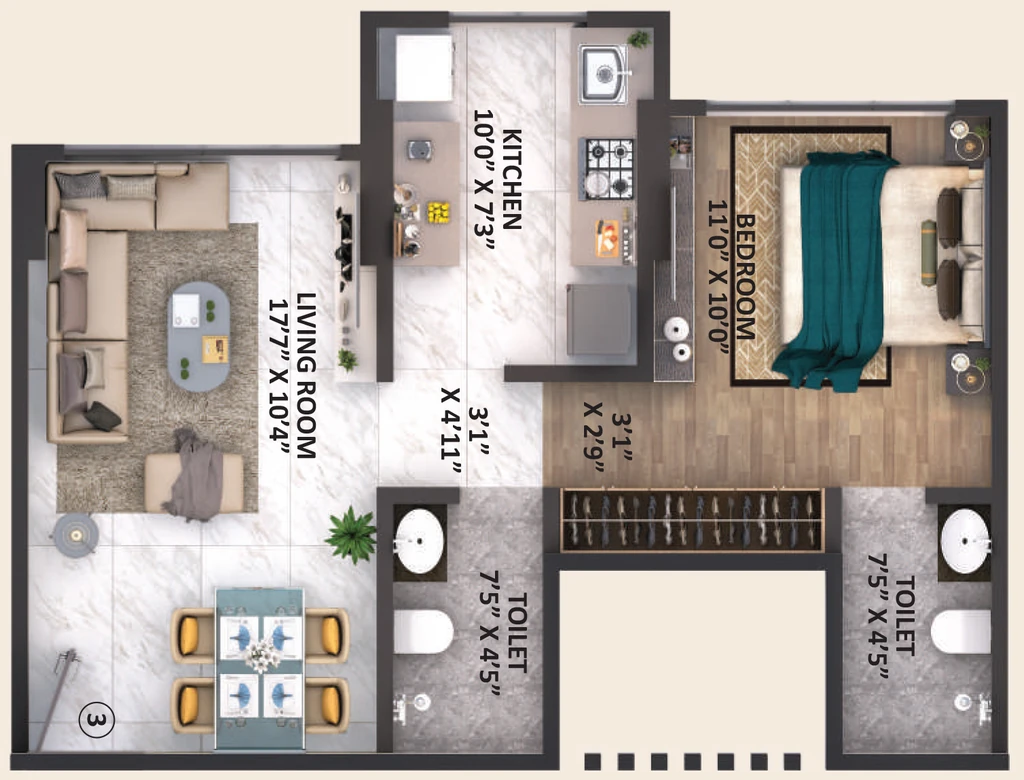 1 BHK Flat in Ace Marvel in Mulund West, Mumbai - Image 908813