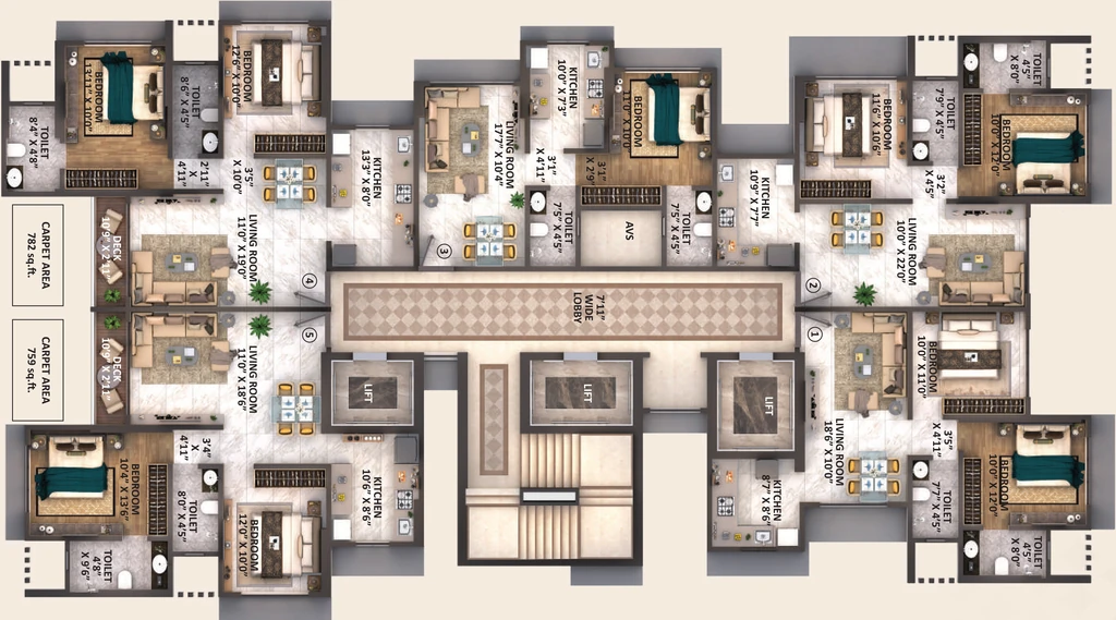 Floor Plan of Ace Marvel in Mulund West, Mumbai - Image 381834