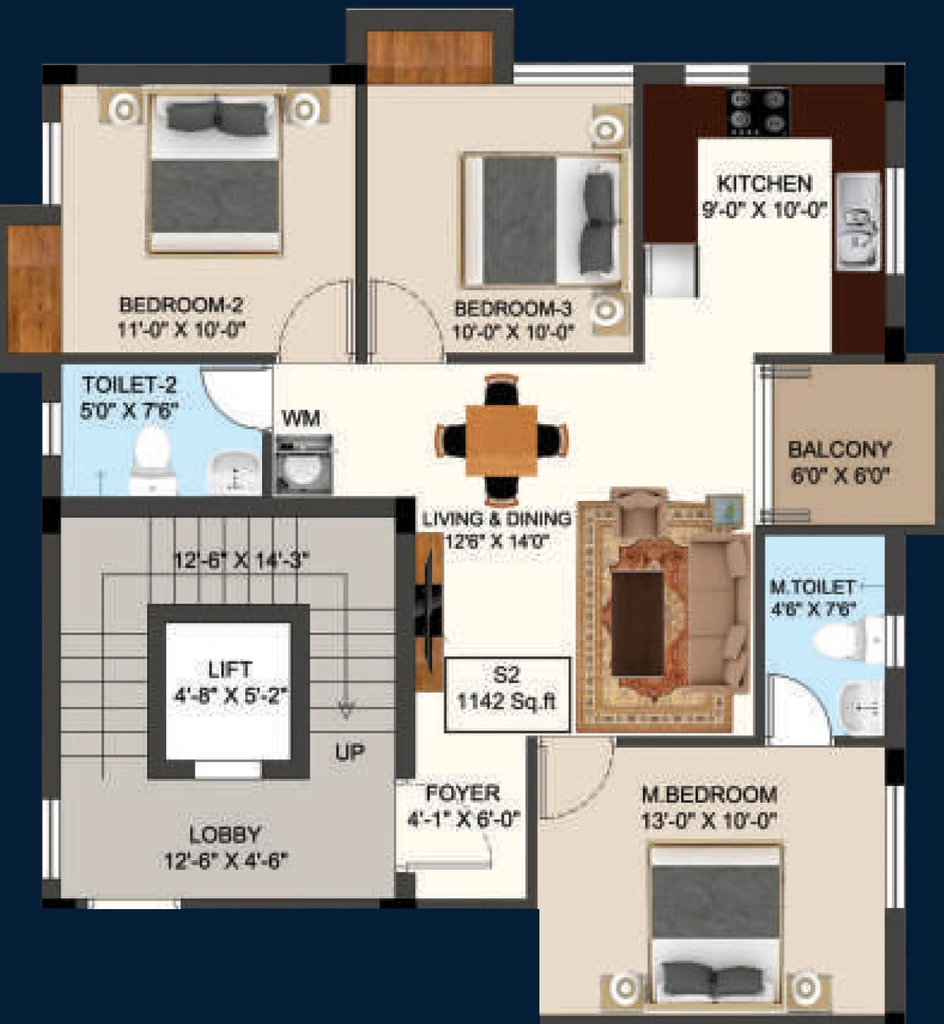 3 BHK Flat in Vikaan Sai Daksha in Medavakkam, Chennai - Image 908203