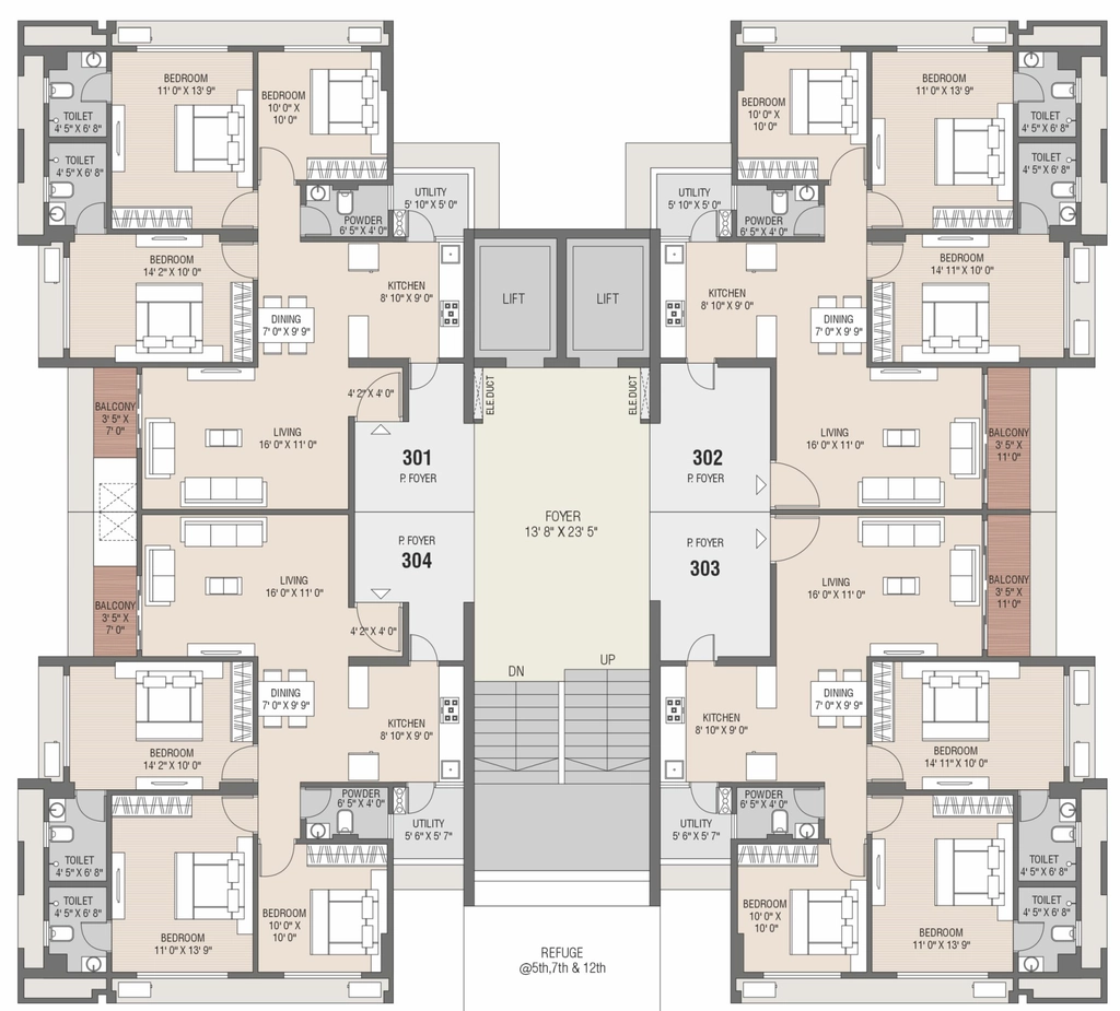 Floor Plan of Shaligram Prestige in Shela, Ahmedabad - Image 380400