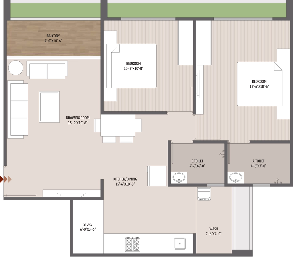 2 BHK Flat in Sanvicasa Saharsh in South Bopal, Ahmedabad - Image 908191