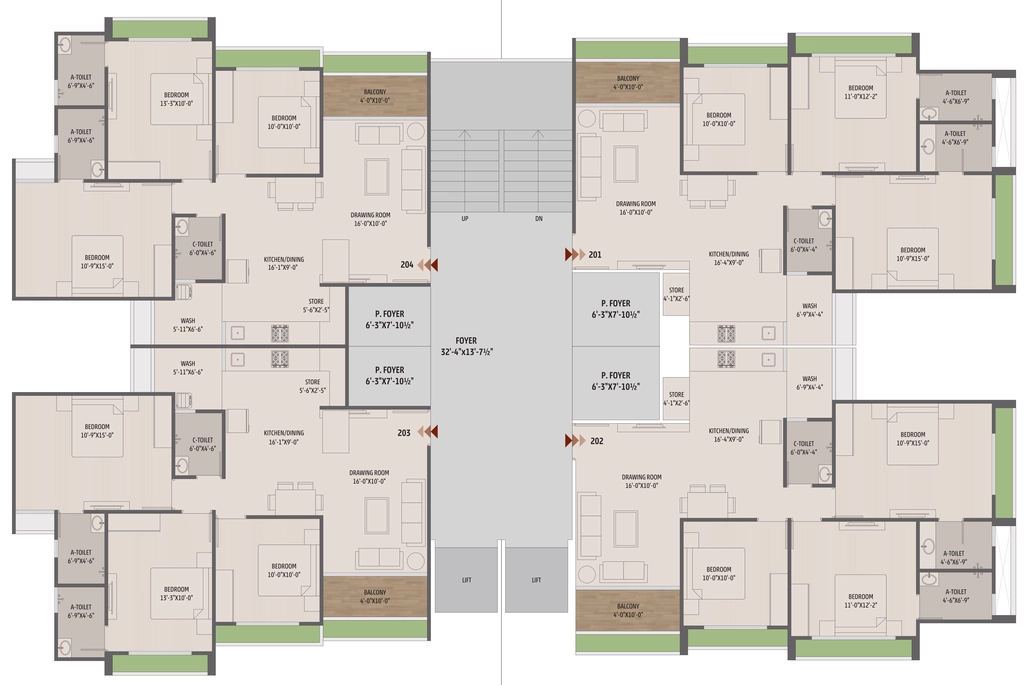 Floor Plan of Sanvicasa Saharsh in South Bopal, Ahmedabad - Image 380372