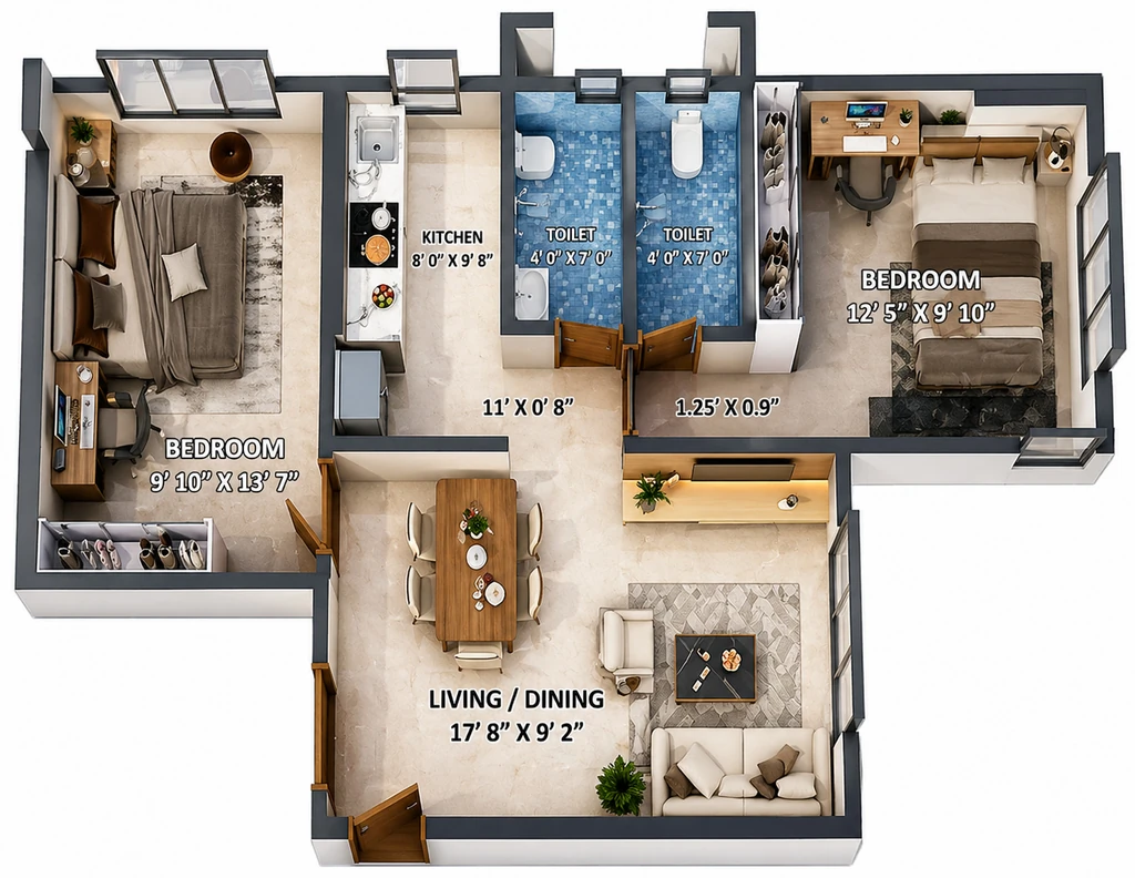 2 BHK Flat in Jagdale Giriraj in Mulund East, Mumbai - Image 916190