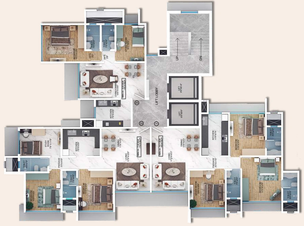 Floor Plan of Goodwill Abundance in Mulund East, Mumbai - Image 400069