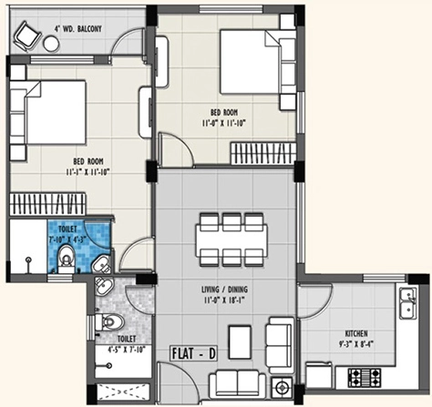 2 BHK Flat in Realmark Liffe Fest in Sonarpur, Kolkata - Image 908752