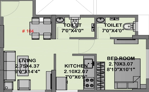 1 BHK Flat in Konkan Balaji Evara in Akurli, Navi Mumbai - Image 908177
