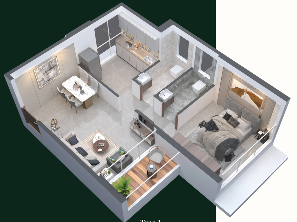 1 BHK Flat in Vishesh Balaji Evergreen in Akurli, Navi Mumbai - Image 908205