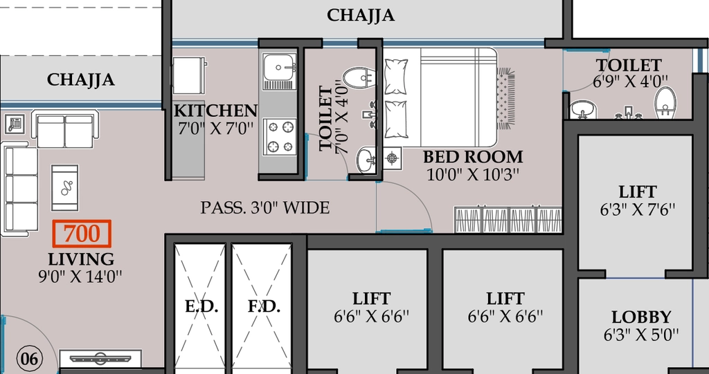 1 BHK Flat in Ravechi Pyramid 24 in Airoli, Navi Mumbai - Image 908184
