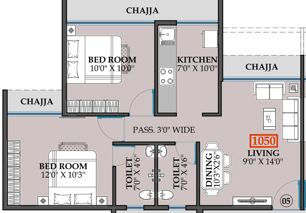 2 BHK Flat in Ravechi Pyramid 24 in Airoli, Navi Mumbai - Image 908185
