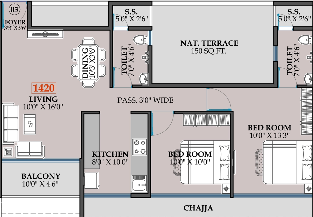 2 BHK Flat in Ravechi Pyramid 24 in Airoli, Navi Mumbai - Image 908187