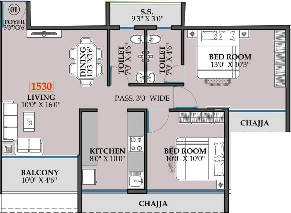 2 BHK Flat in Ravechi Pyramid 24 in Airoli, Navi Mumbai - Image 908188