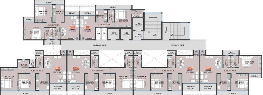Floor Plan of Ravechi Pyramid 24 in Airoli, Navi Mumbai - Image 380359