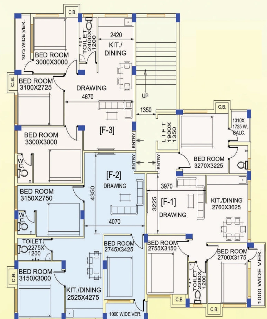 Floor Plan of Oiendrila Moni Paradise in Panchasayar, Kolkata - Image 381701
