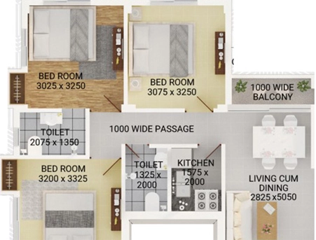 3 BHK Flat in Damask SU Casa Divine in Sonarpur, Kolkata - Image 908734