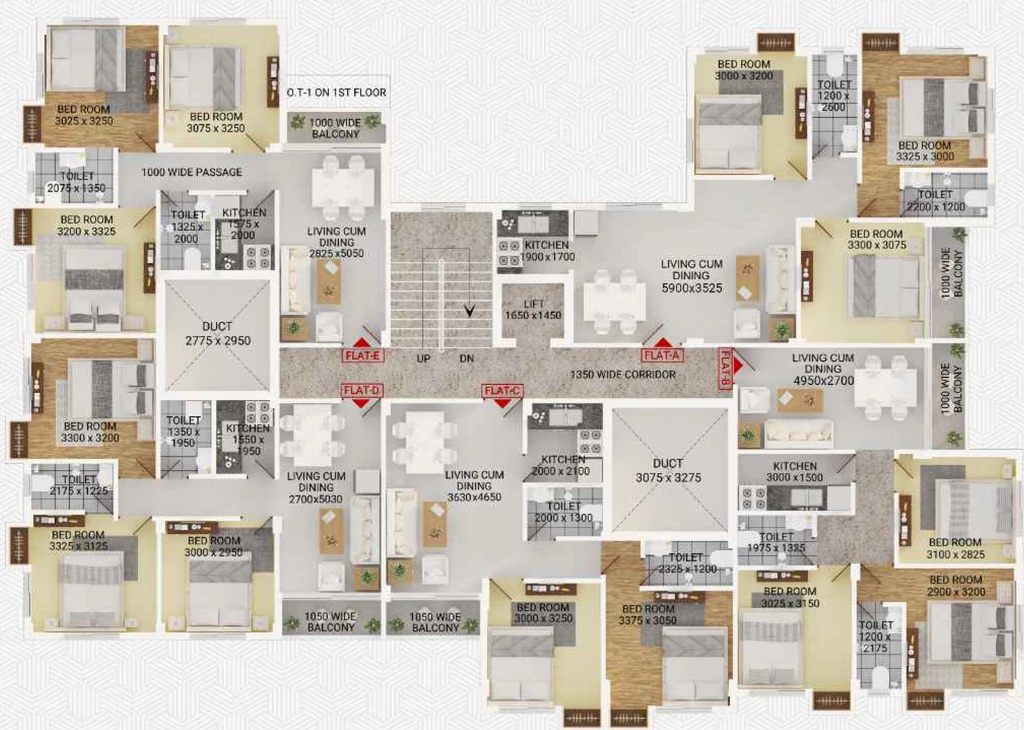 Floor Plan of Damask SU Casa Divine in Sonarpur, Kolkata - Image 381628