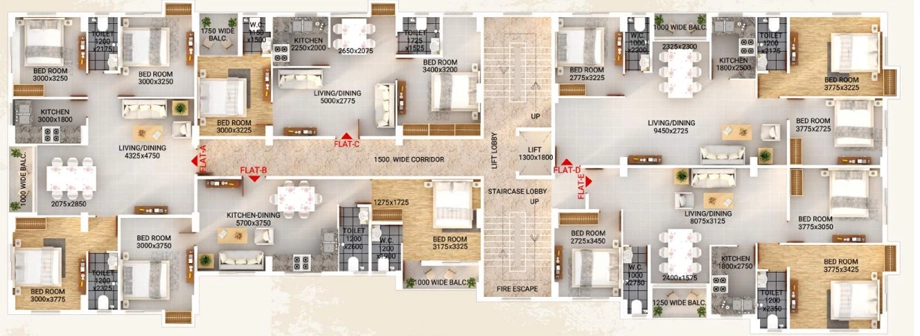 Floor Plan of TN Sanctum Harmony in Sonarpur, Kolkata - Image 382050