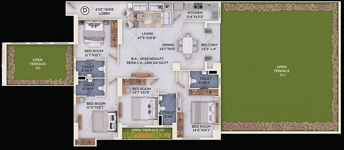 4 BHK Flat in ATK The Burj in Topsia, Kolkata - Image 908729
