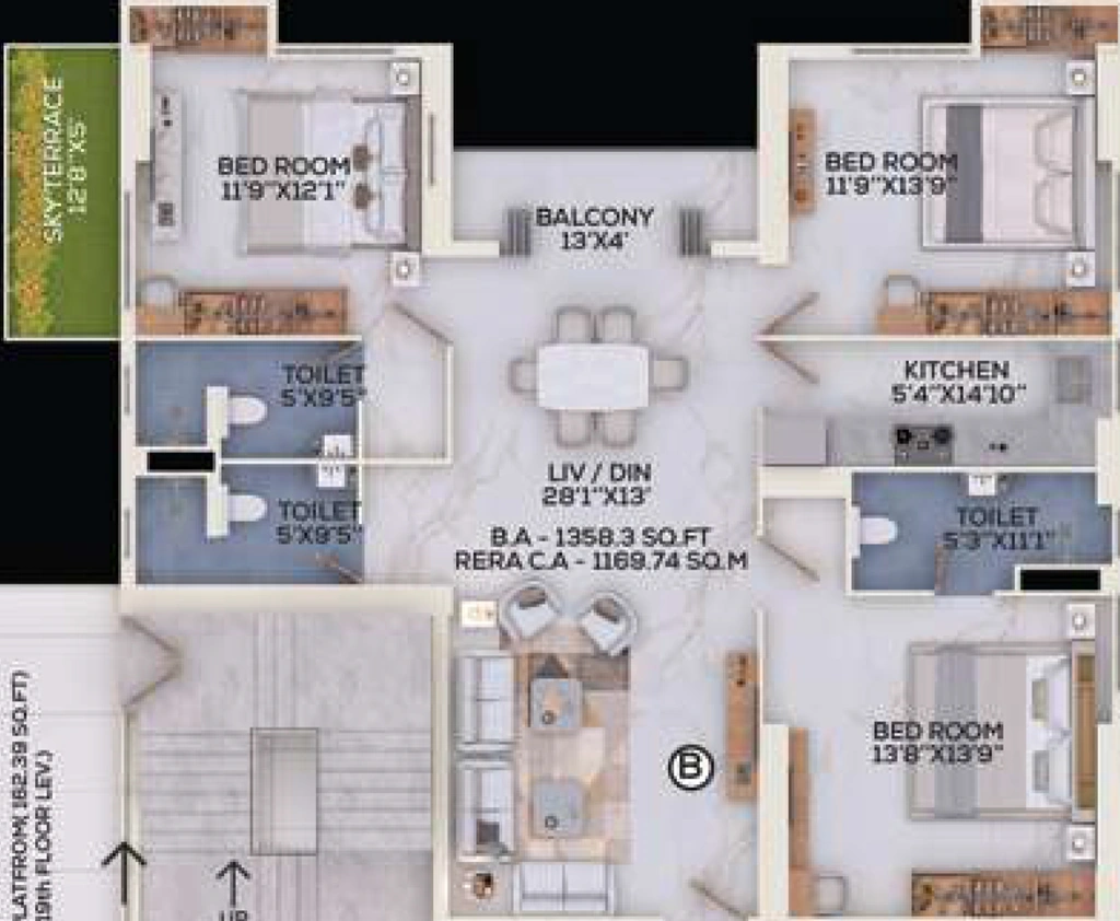 3 BHK Flat in ATK The Burj in Topsia, Kolkata - Image 908728