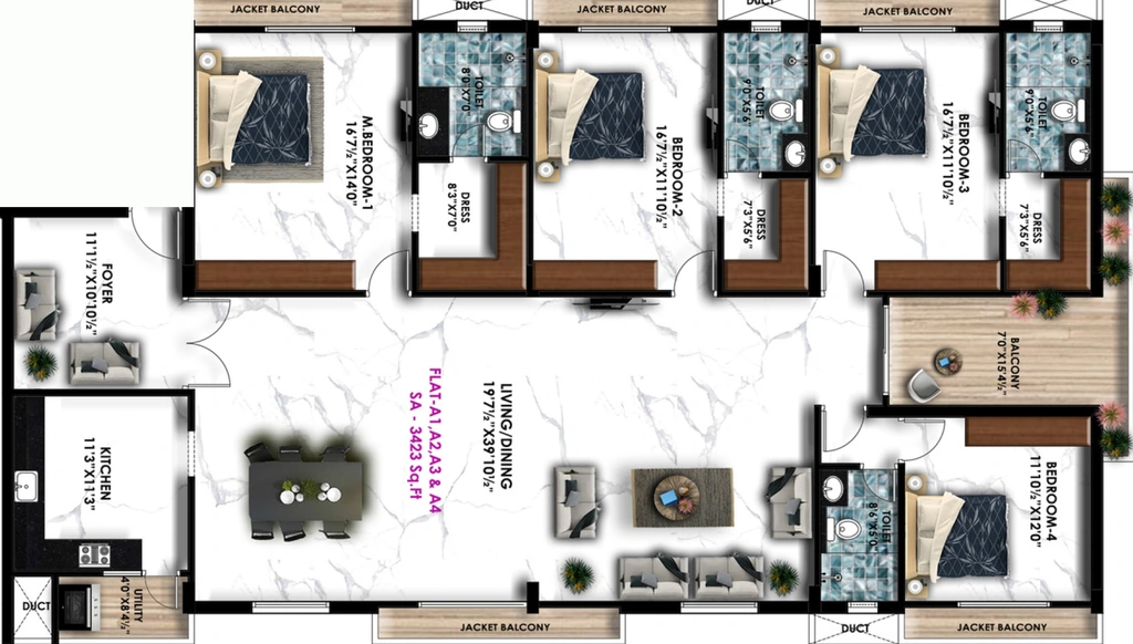 4 BHK Flat in Avinya Alpha in T Nagar, Chennai - Image 908067