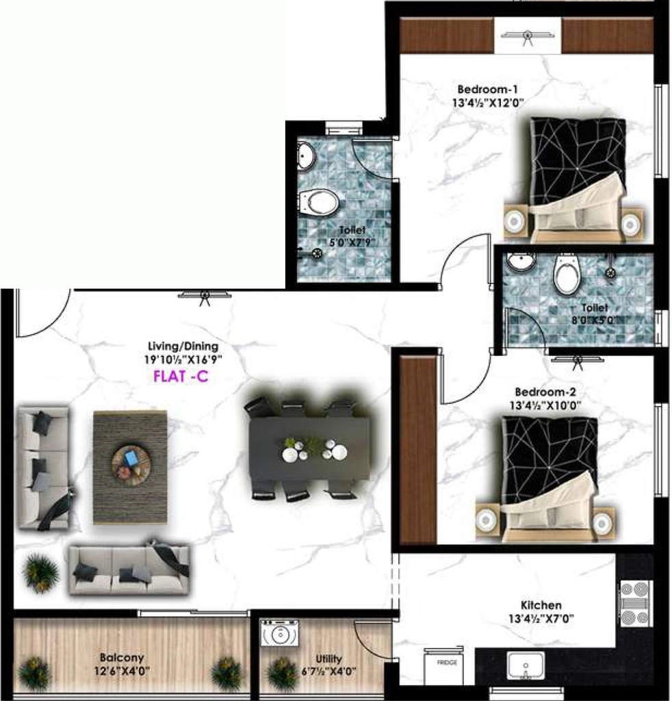 2 BHK Flat in Avinya Spectra in Kodambakkam, Chennai - Image 908071