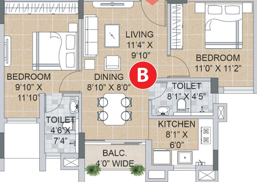 2 BHK Flat in Ajmir Exotica in Beleghata, Kolkata - Image 908101