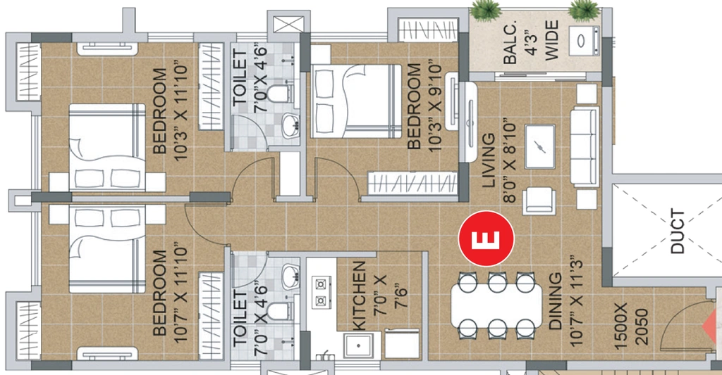3 BHK Flat in Ajmir Exotica in Beleghata, Kolkata - Image 908102