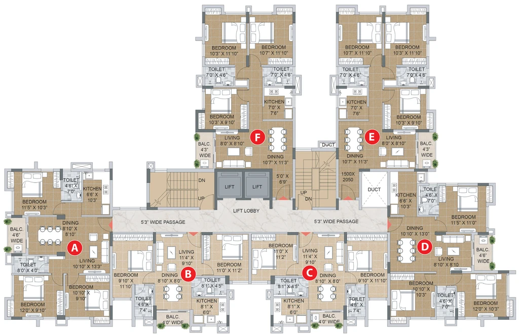 Floor Plan of Ajmir Exotica in Beleghata, Kolkata - Image 380123