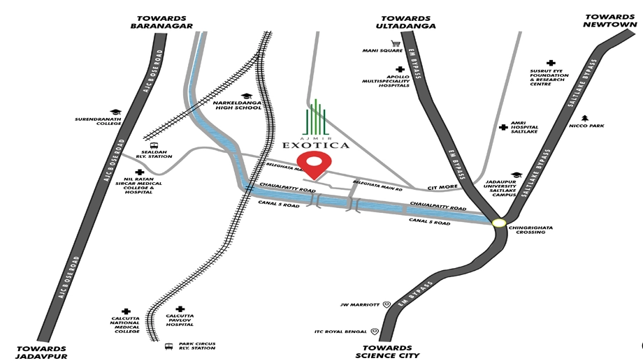 Location of Ajmir Exotica in Beleghata, Kolkata - Image 380122