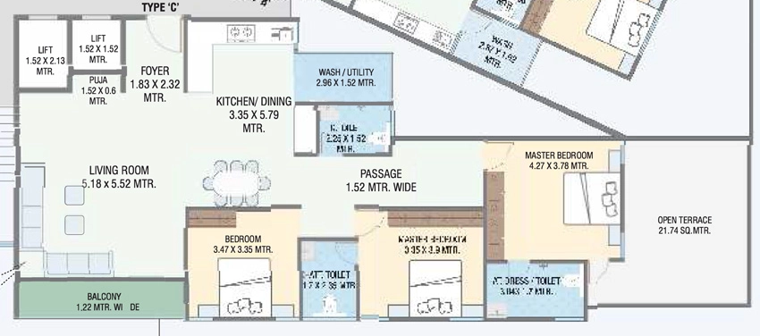 3 BHK Flat in Balaji Capital in Waghodia Road, Vadodara - Image 908119