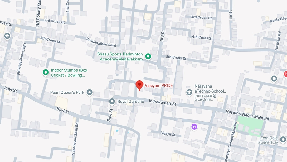 Location of Vasiyam Pride in Medavakkam, Chennai - Image 380197