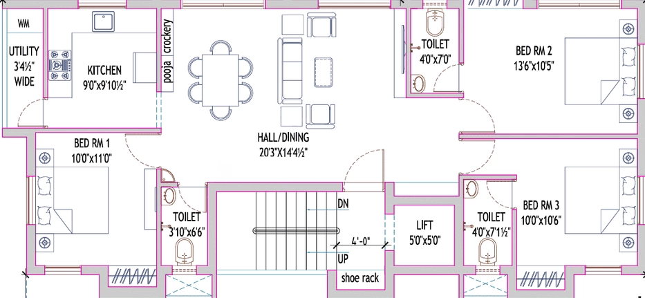 3 BHK Flat in Greenwich Hearth in Vadapalani, Chennai - Image 908147