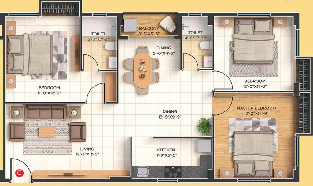 3 BHK Flat in Anudip Grandeur in Kasba, Kolkata - Image 908721