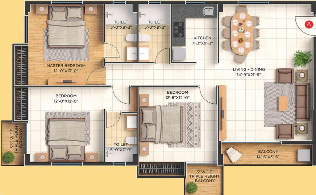 3 BHK Flat in Anudip Grandeur in Kasba, Kolkata - Image 908722