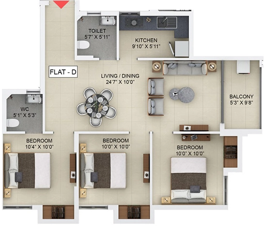 3 BHK Flat in Prudent Antora in Garia, Kolkata - Image 908782