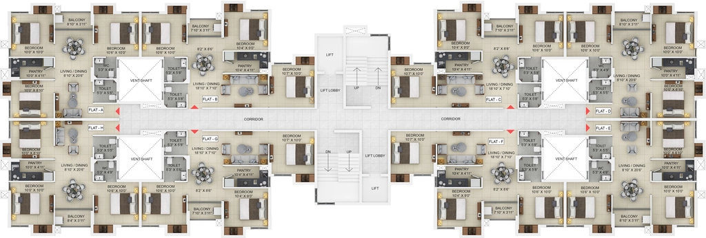 Floor Plan of Prudent Antora in Garia, Kolkata - Image 381770